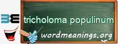 WordMeaning blackboard for tricholoma populinum